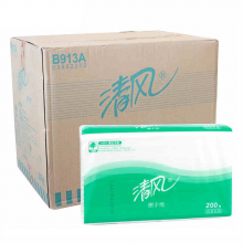 清风B913A清风三折擦手纸单层/200张/20包/箱(箱)